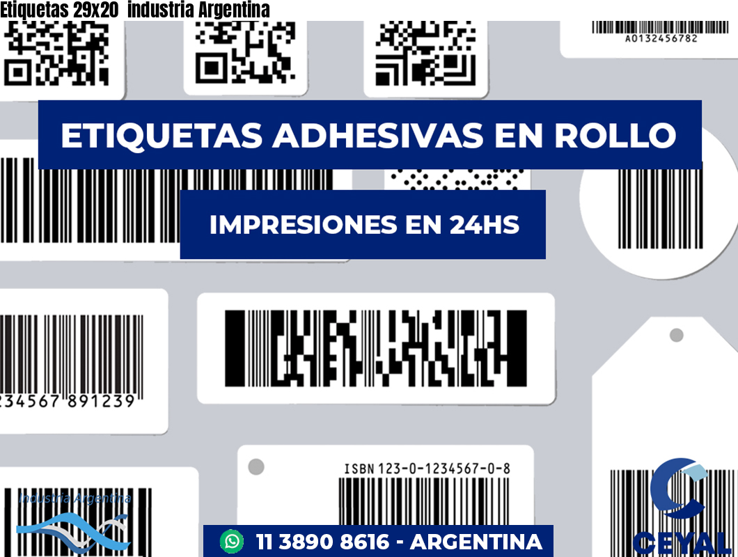 Etiquetas 29x20  industria Argentina