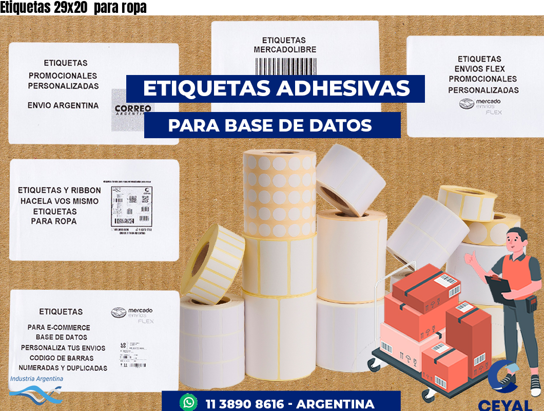 Etiquetas 29x20  para ropa
