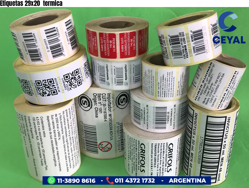 Etiquetas 29x20  termica