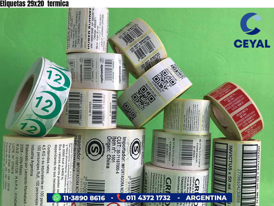 Etiquetas 29x20  termica
