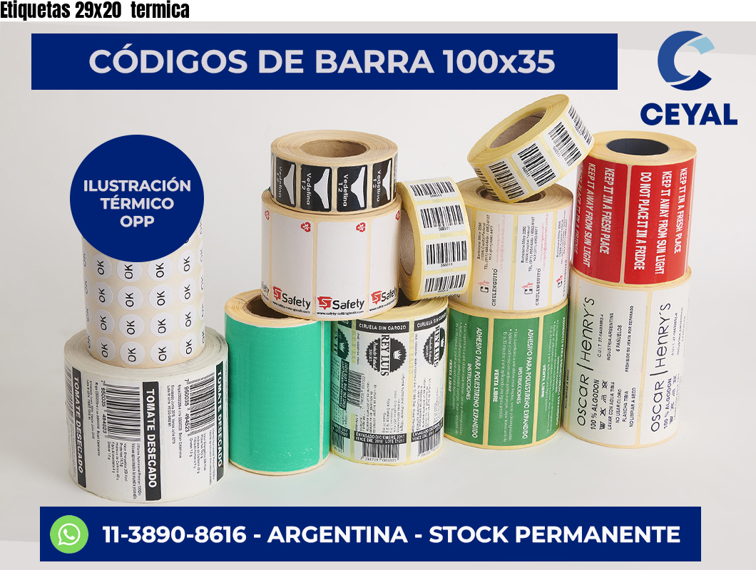 Etiquetas 29x20  termica