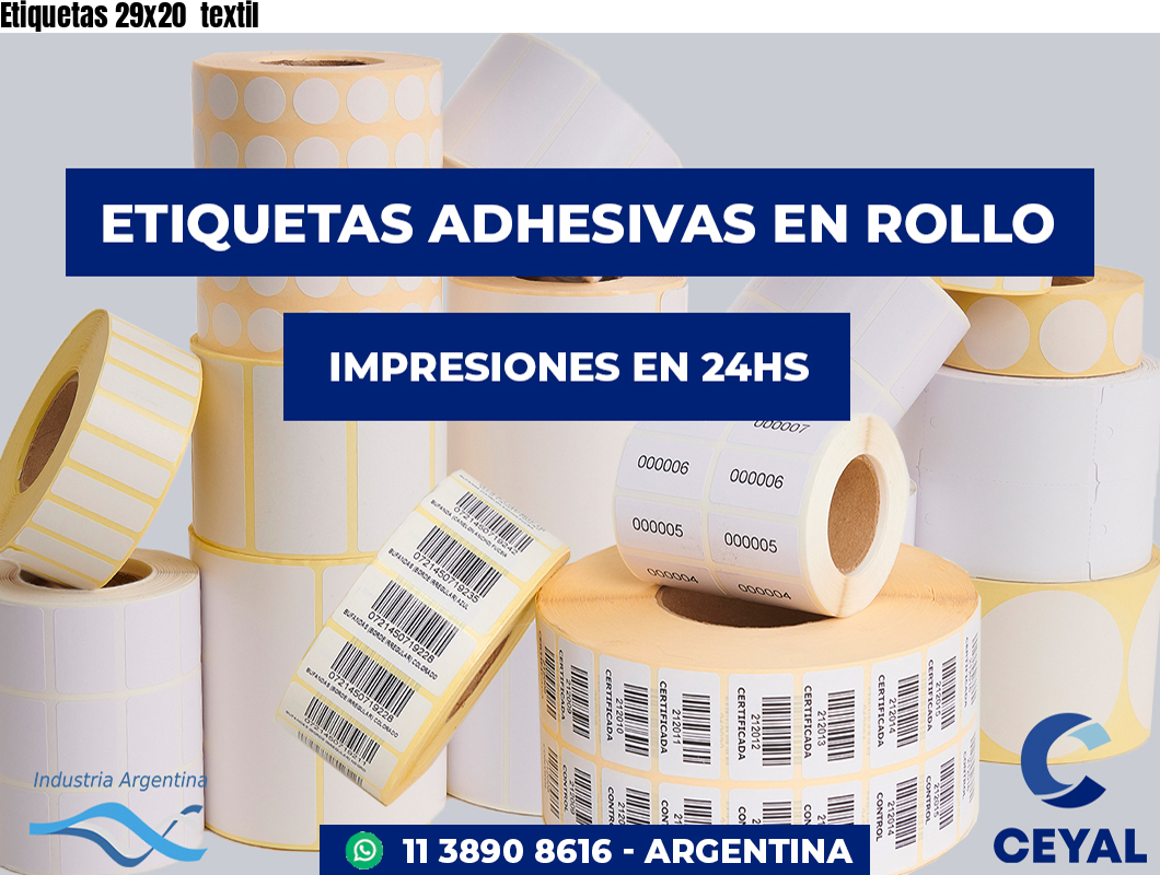 Etiquetas 29x20  textil