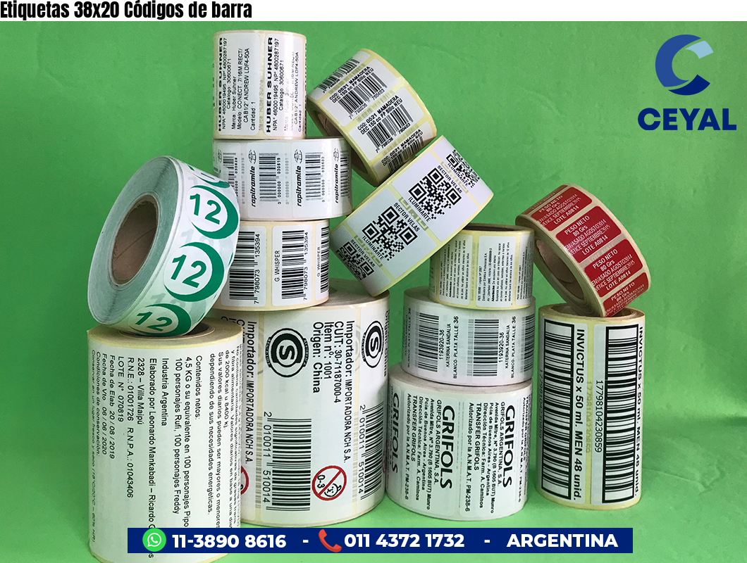 Etiquetas 38x20 Códigos de barra