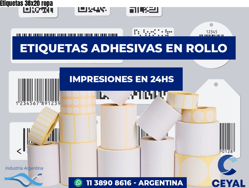 Etiquetas 38x20 ropa