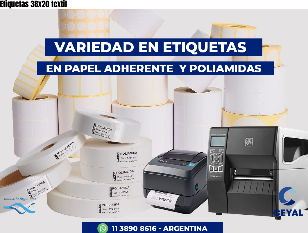 Etiquetas 38x20 textil