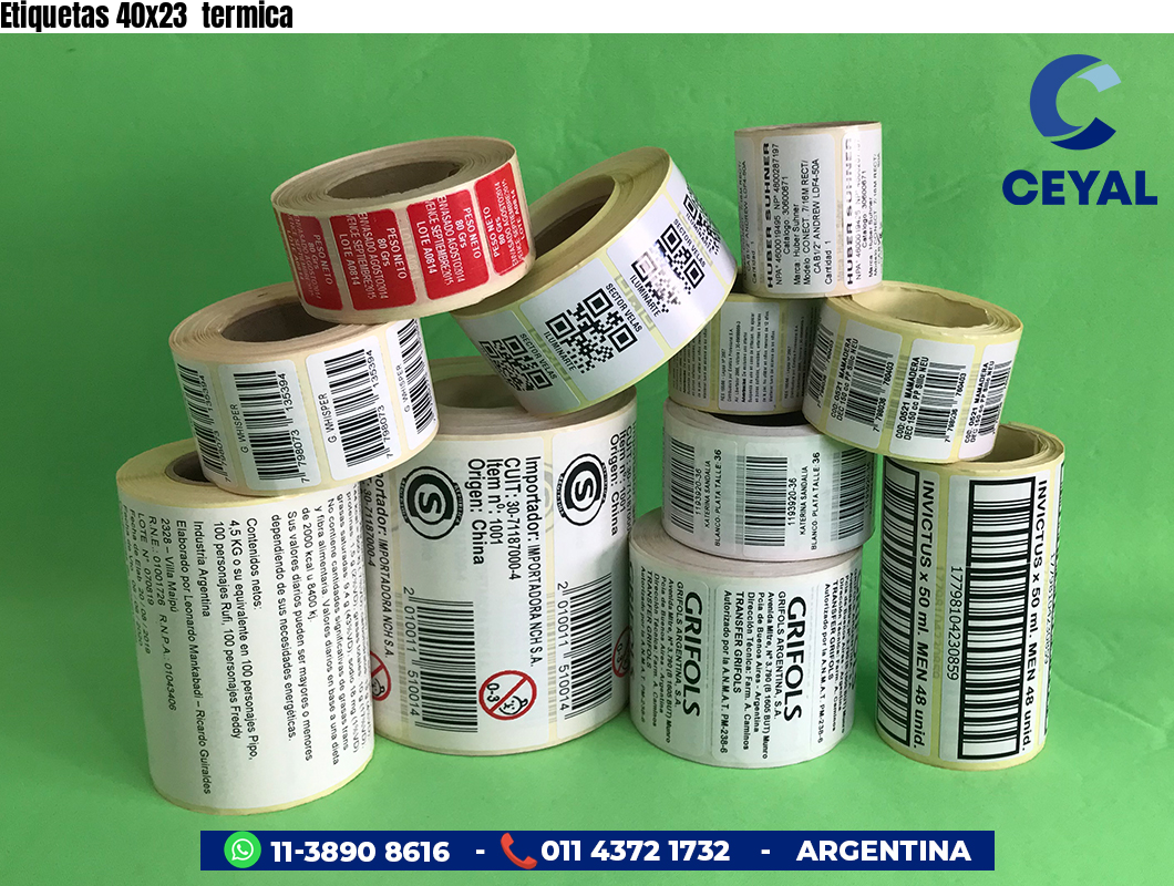 Etiquetas 40x23  termica
