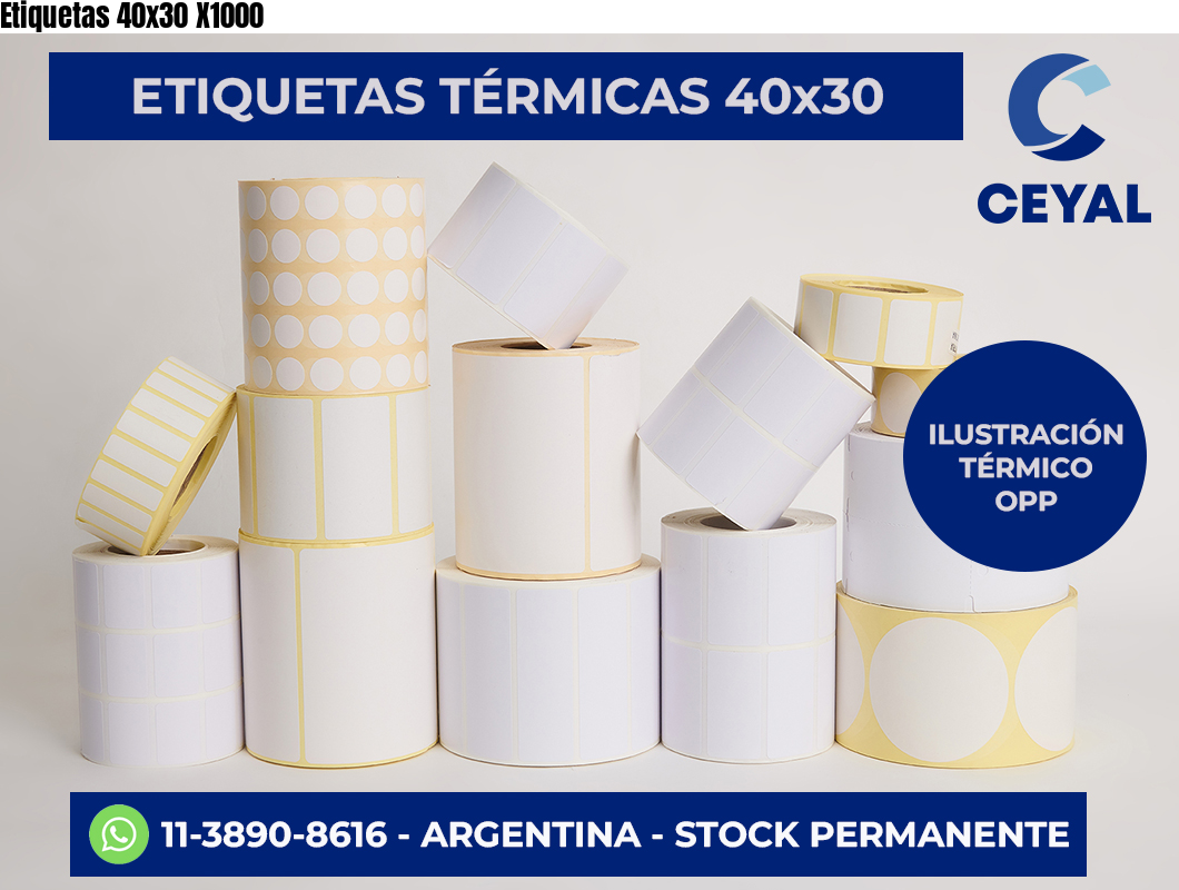 Etiquetas 40×30 X1000