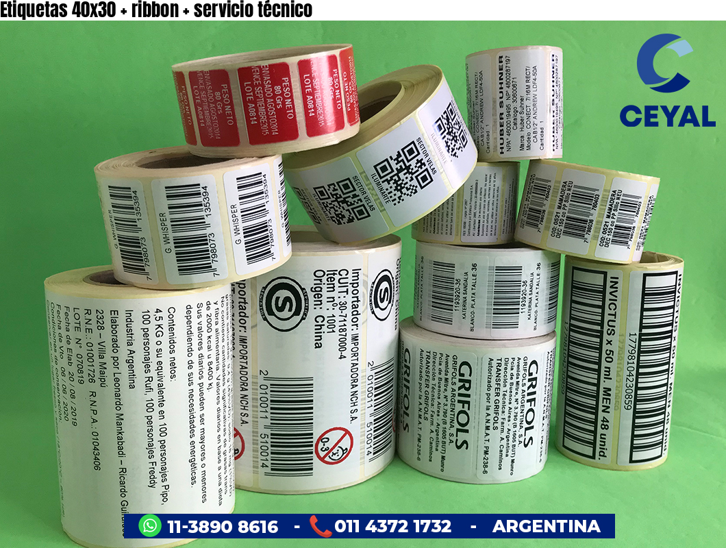 Etiquetas 40x30   ribbon   servicio técnico
