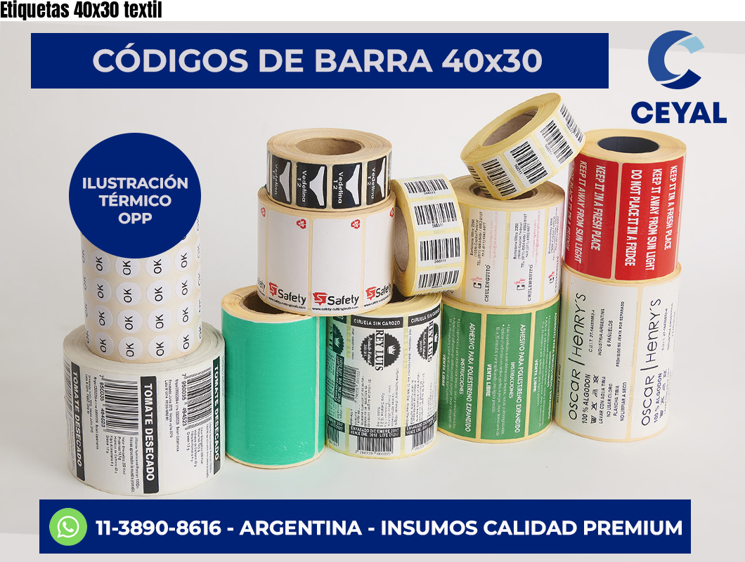 Etiquetas 40×30 textil