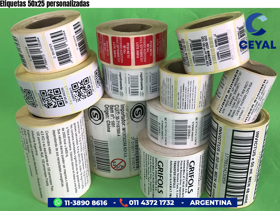 Etiquetas 50x25 personalizadas