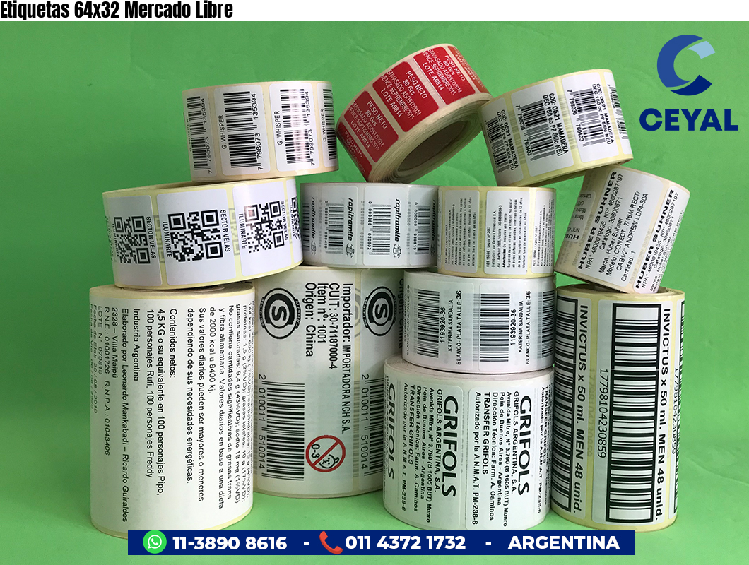 Etiquetas 64x32 Mercado Libre