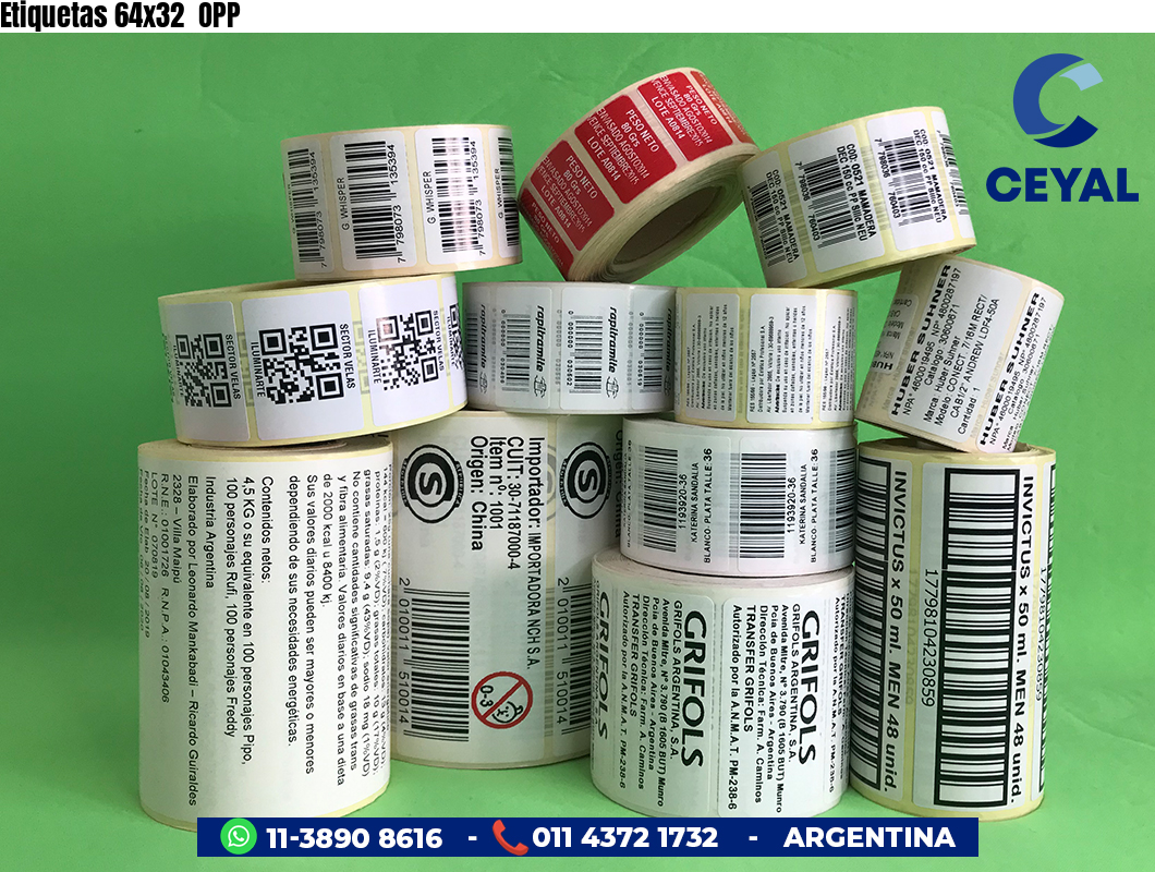 Etiquetas 64x32  OPP