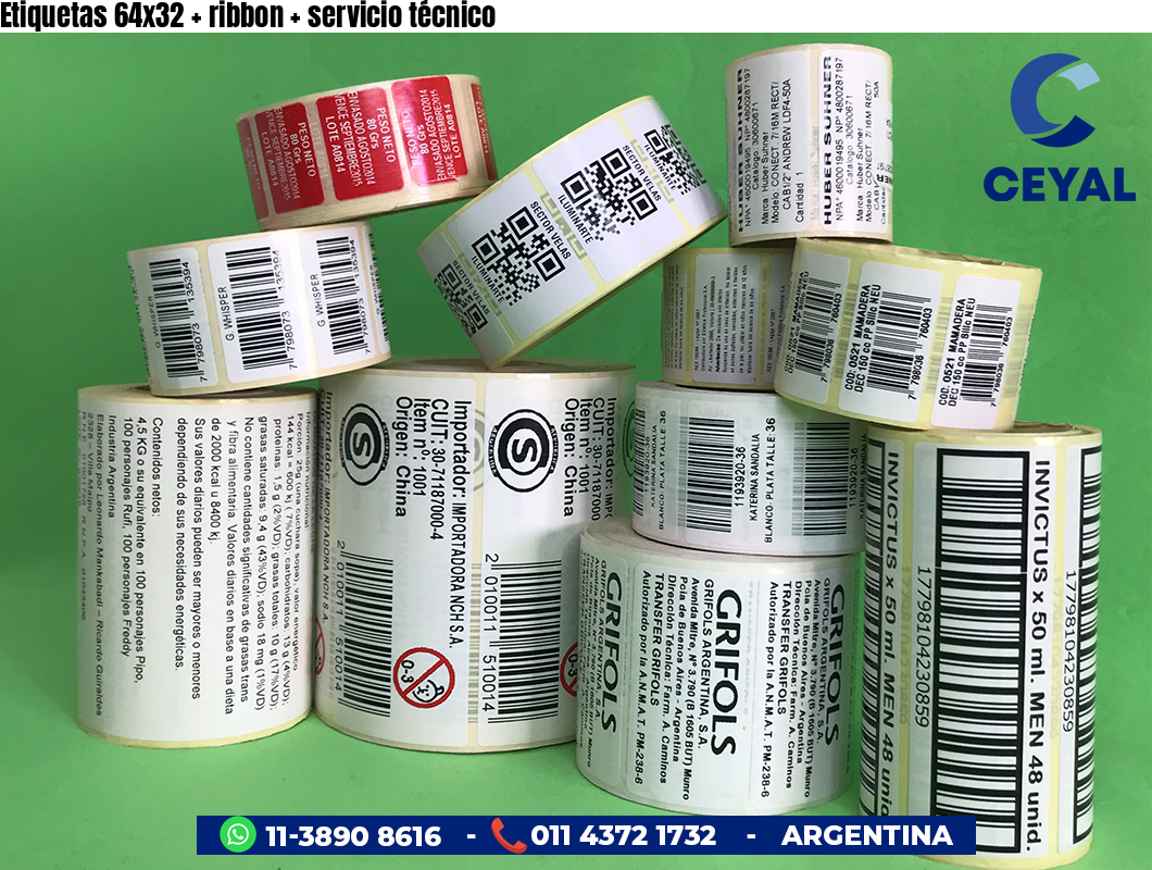 Etiquetas 64x32   ribbon   servicio técnico