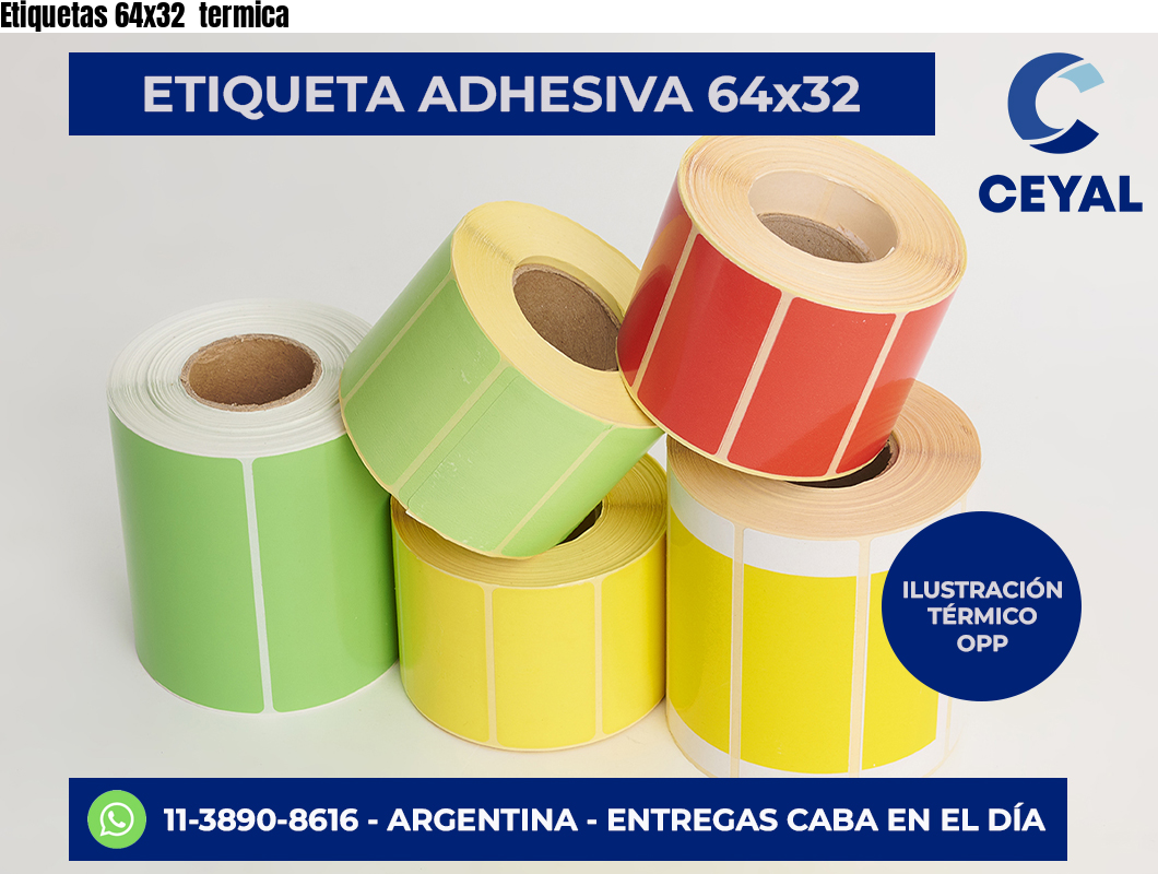 Etiquetas 64×32  termica