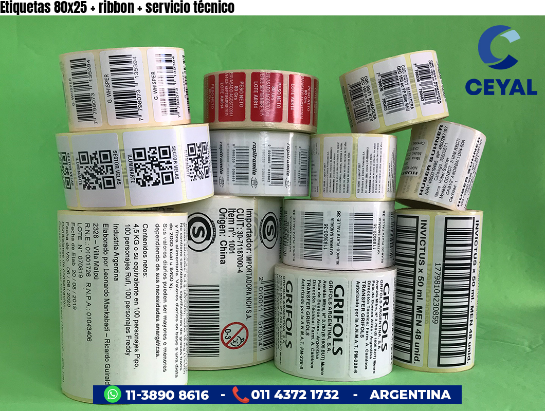 Etiquetas 80x25   ribbon   servicio técnico