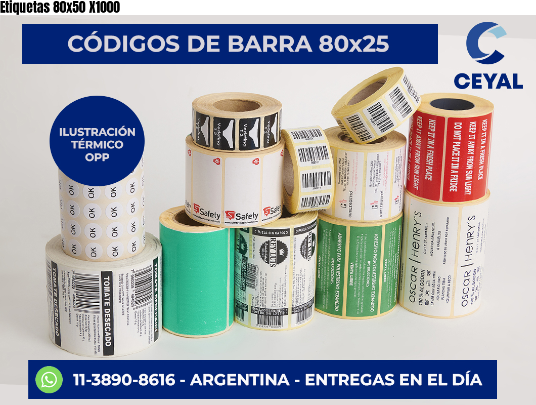 Etiquetas 80×50 X1000