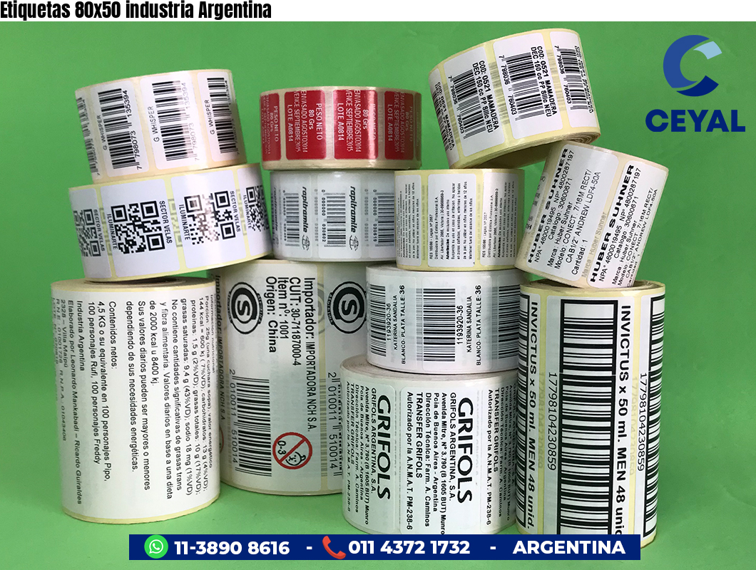 Etiquetas 80x50 industria Argentina