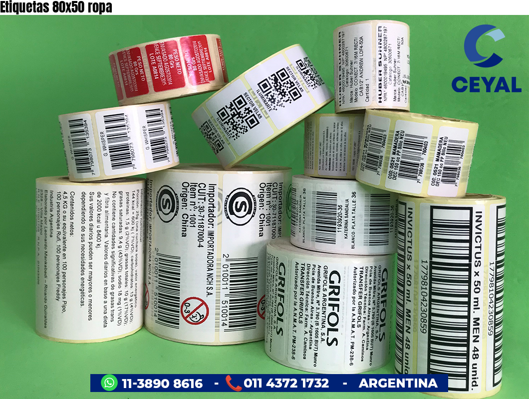 Etiquetas 80x50 ropa