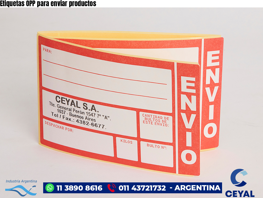 Etiquetas OPP para enviar productos
