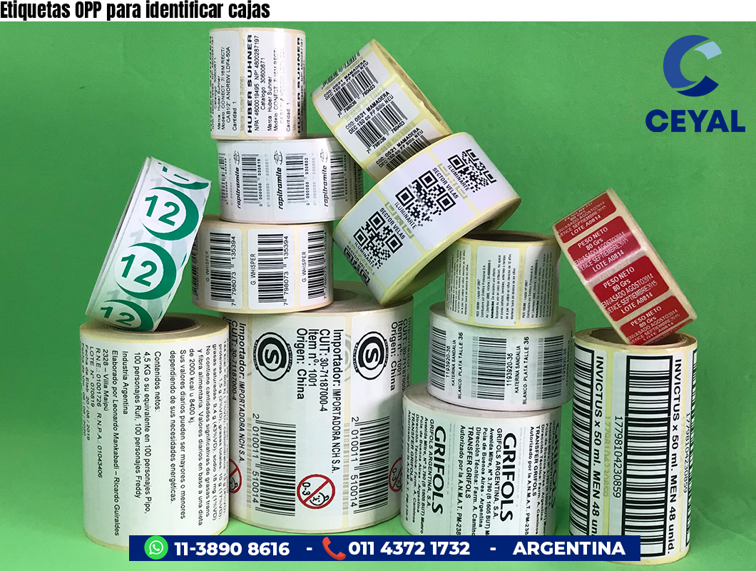 Etiquetas OPP para identificar cajas