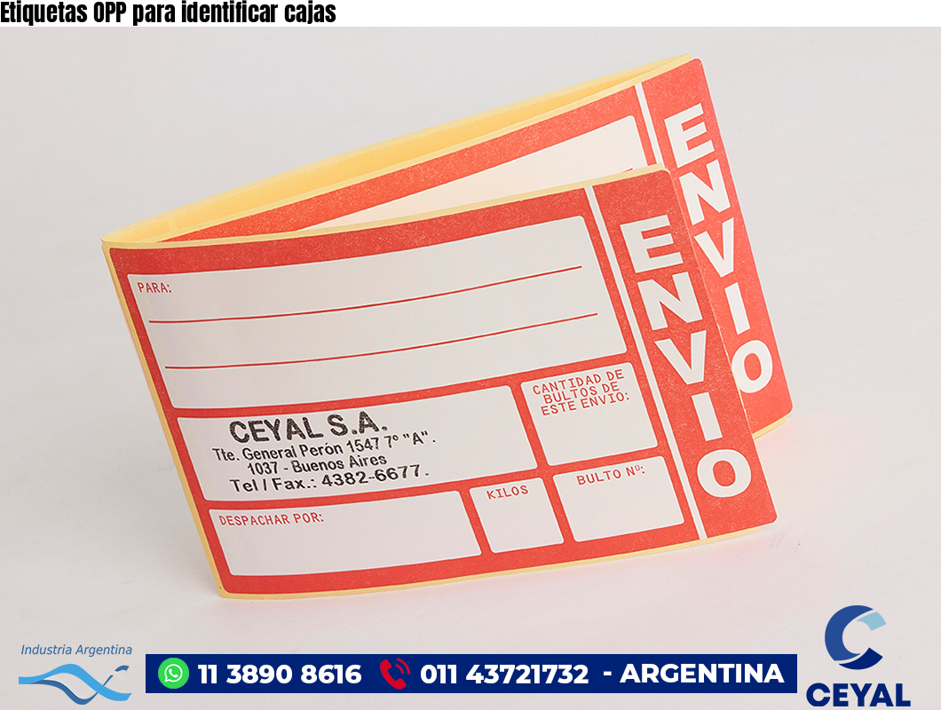 Etiquetas OPP para identificar cajas