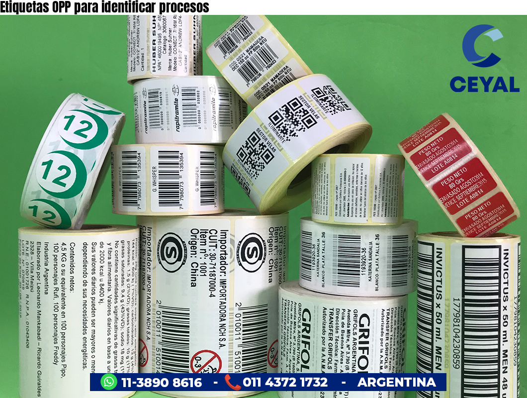 Etiquetas OPP para identificar procesos