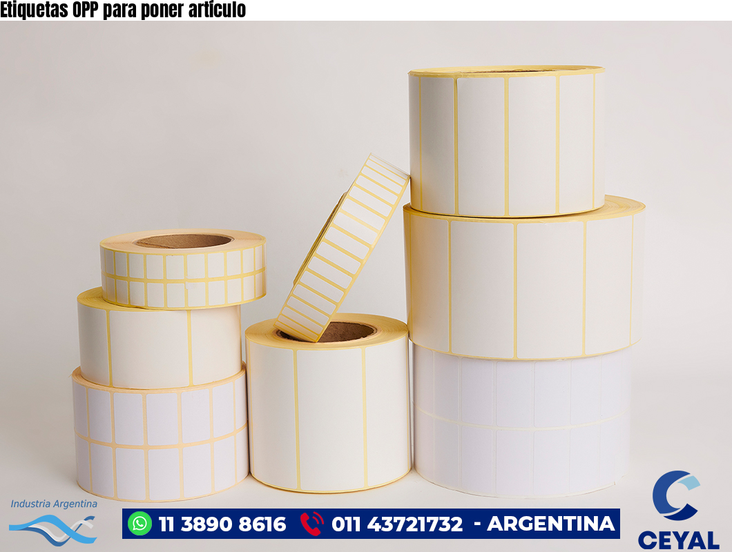 Etiquetas OPP para poner artículo