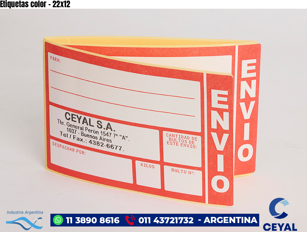 Etiquetas color - 22x12