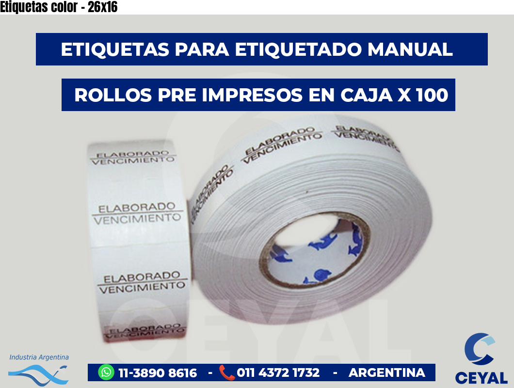 Etiquetas color - 26x16