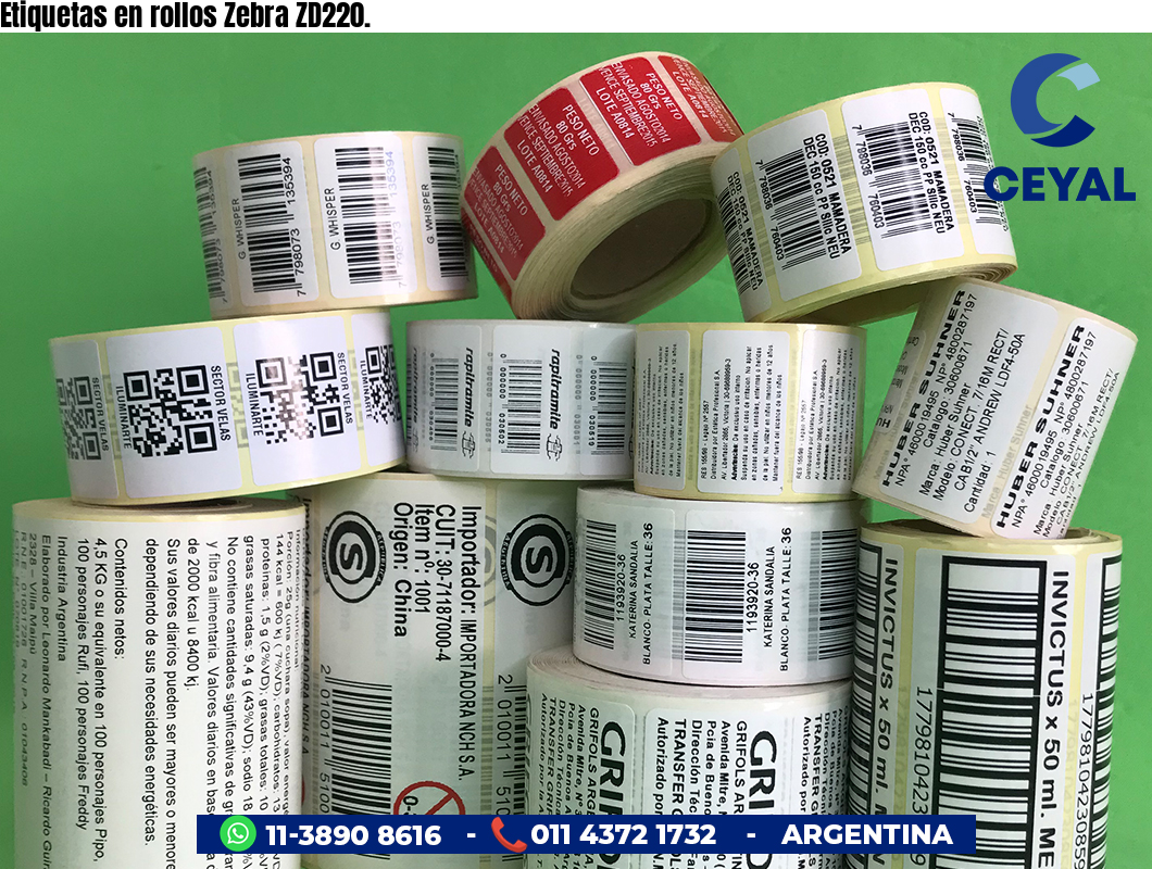 Etiquetas en rollos Zebra ZD220.
