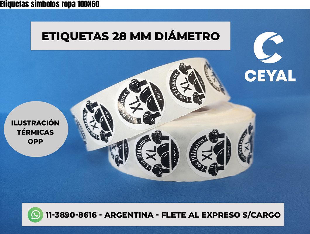 Etiquetas simbolos ropa 100X60