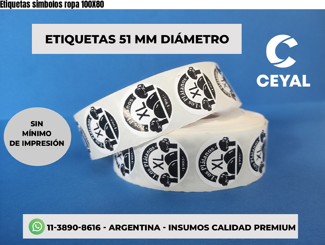 Etiquetas simbolos ropa 100X80