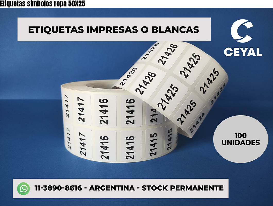 Etiquetas simbolos ropa 50X25