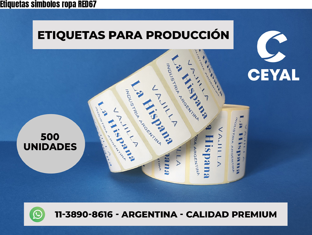 Etiquetas simbolos ropa RED67