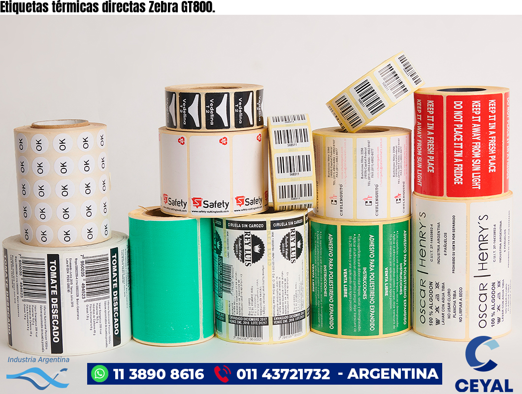 Etiquetas térmicas directas Zebra GT800.