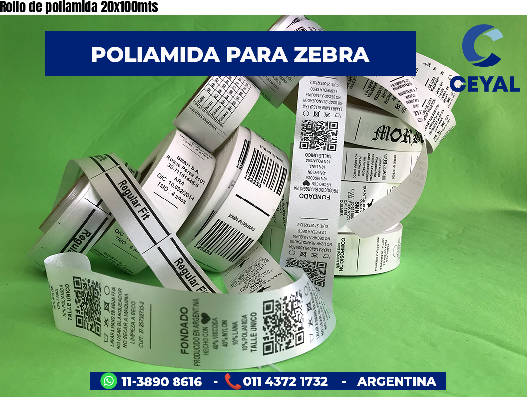 Rollo de poliamida 20x100mts