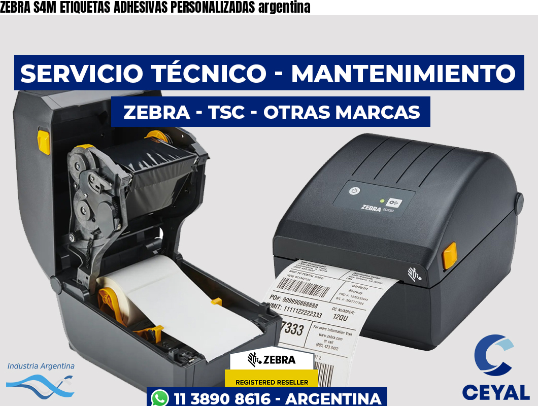 ZEBRA S4M ETIQUETAS ADHESIVAS PERSONALIZADAS argentina
