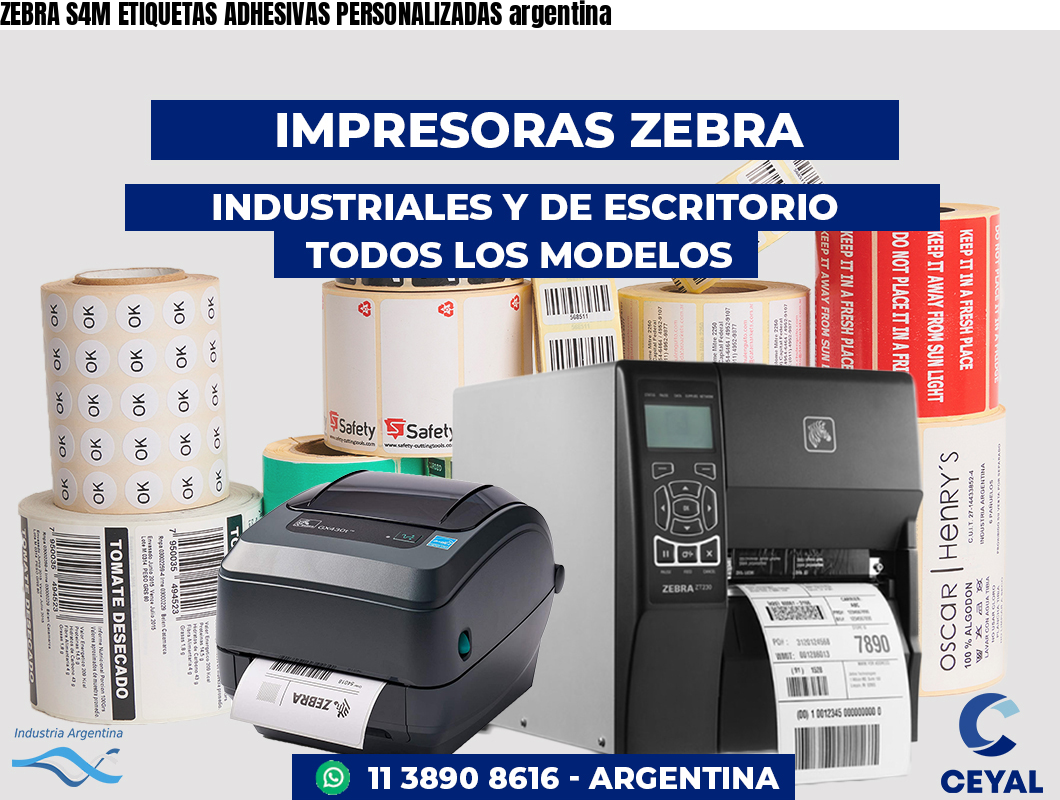 ZEBRA S4M ETIQUETAS ADHESIVAS PERSONALIZADAS argentina