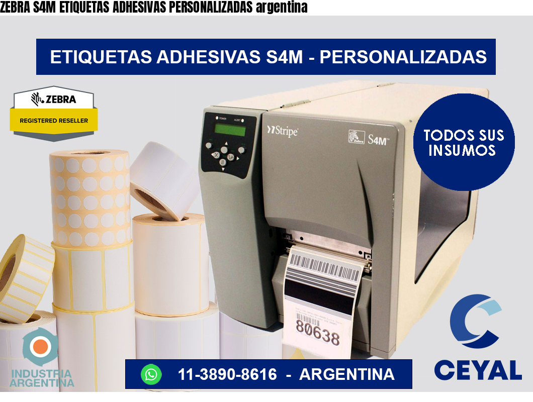 ZEBRA S4M ETIQUETAS ADHESIVAS PERSONALIZADAS argentina
