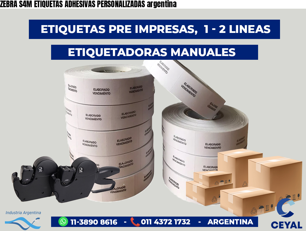 ZEBRA S4M ETIQUETAS ADHESIVAS PERSONALIZADAS argentina