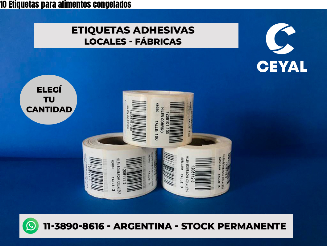 10 Etiquetas para alimentos congelados