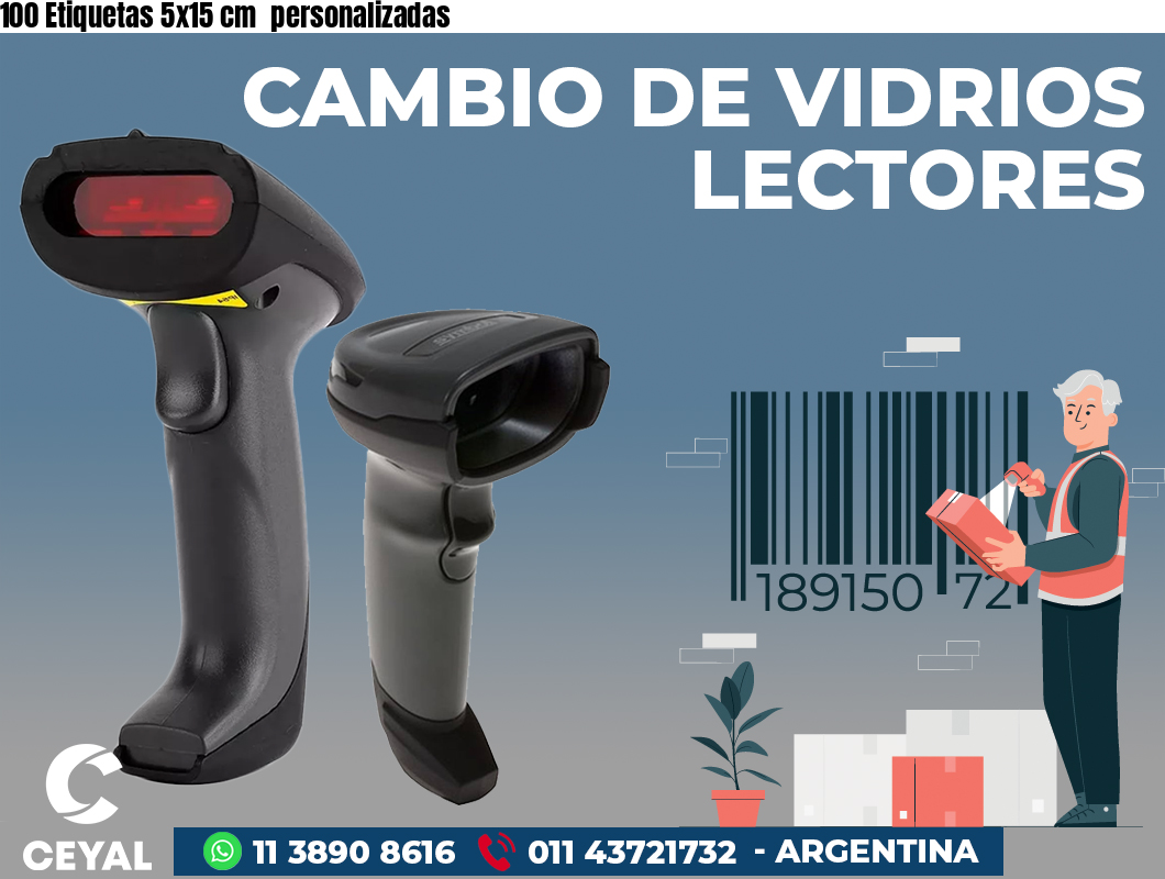 100 Etiquetas 5x15 cm  personalizadas