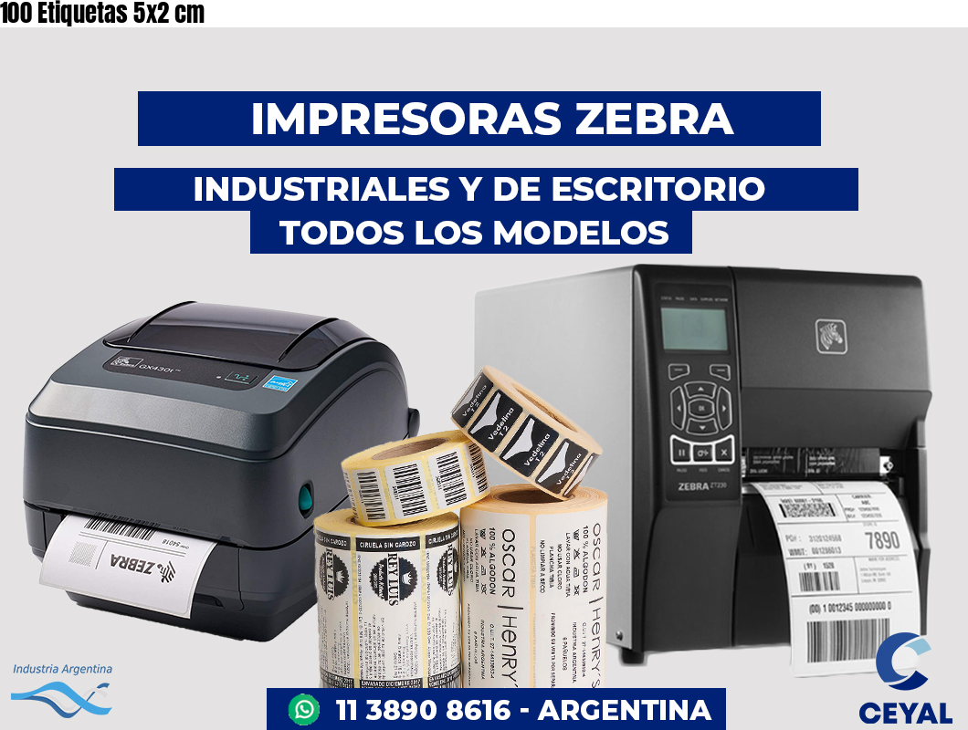 100 Etiquetas 5x2 cm