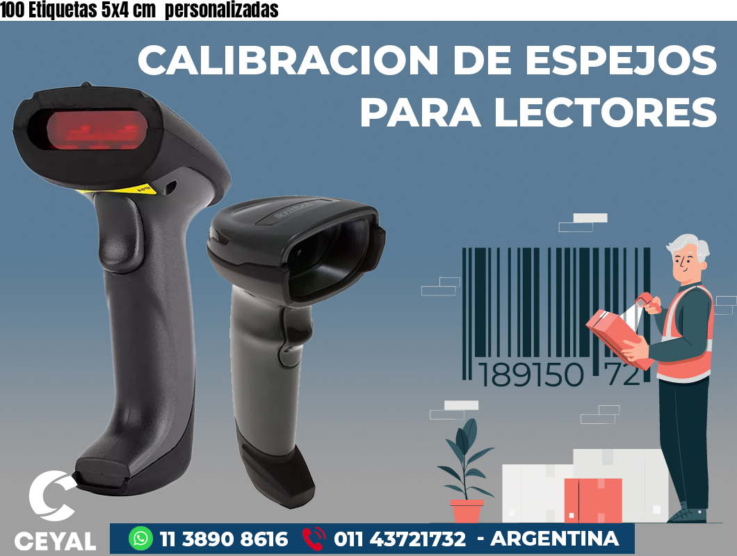100 Etiquetas 5x4 cm  personalizadas
