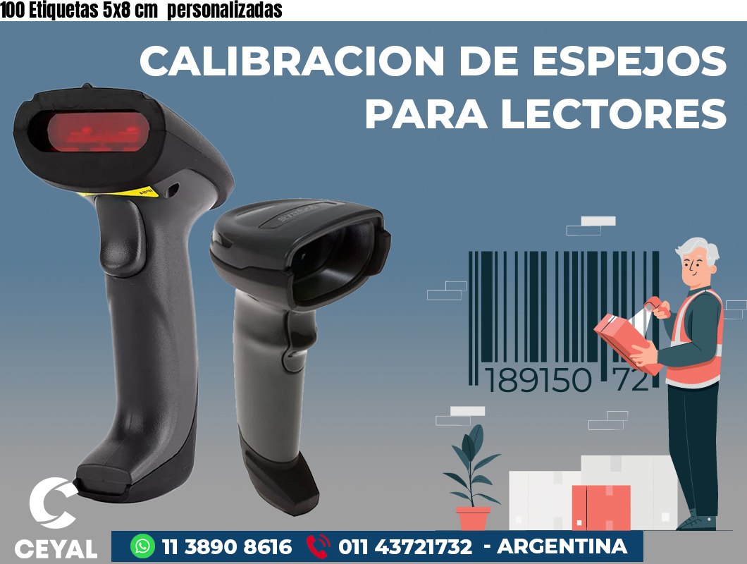 100 Etiquetas 5x8 cm  personalizadas