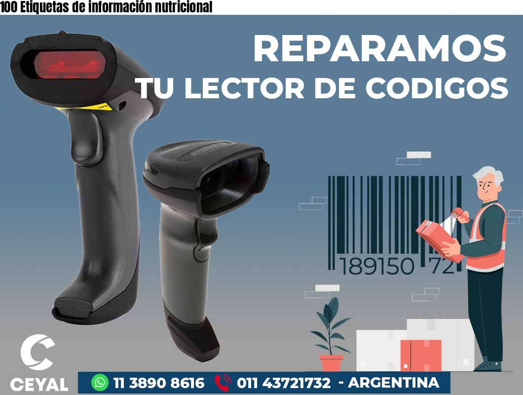 100 Etiquetas de información nutricional