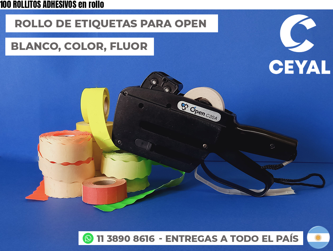 100 ROLLITOS ADHESIVOS en rollo