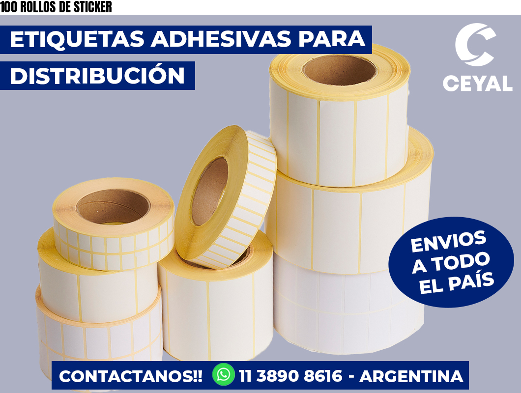 100 ROLLOS DE STICKER