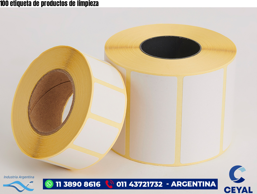 100 etiqueta de productos de limpieza