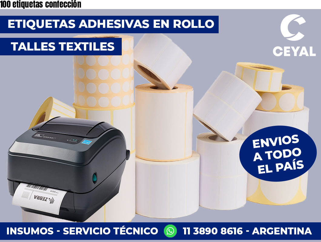100 etiquetas confección